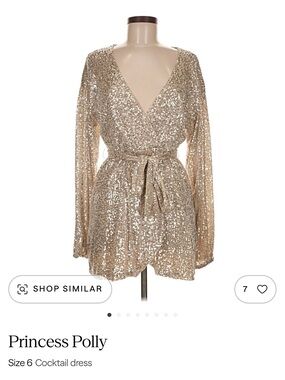 Princess Polly Champagne Sequin Wrap Romper